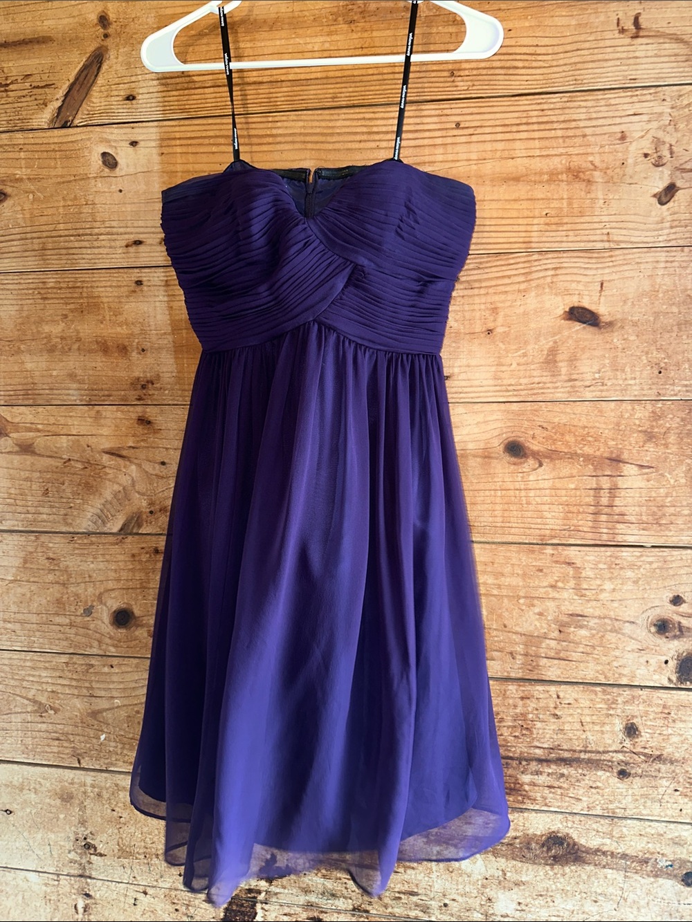 Donna Morgan Womens 'Morgan' Strapless Silk Purple Chiffon Dress